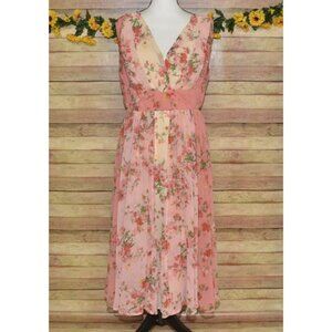 ASOS Pink Floral Midi Dress